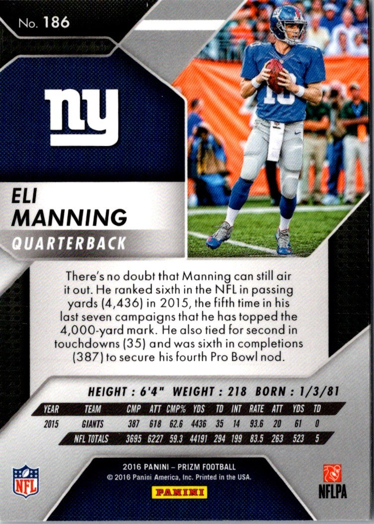 2016 Panini Prizm Eli Manning