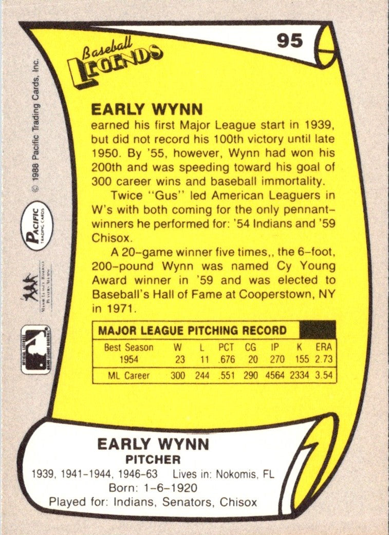 1988 Pacific Legends I Early Wynn