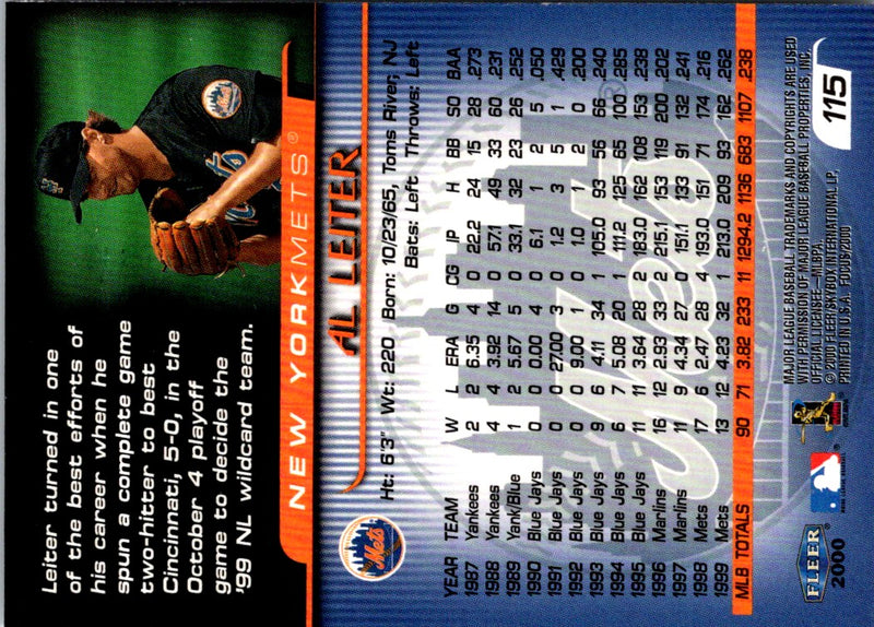 2000 Fleer Focus Al Leiter