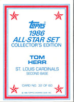 1986 Topps Glossy Send-Ins Tom Herr #32