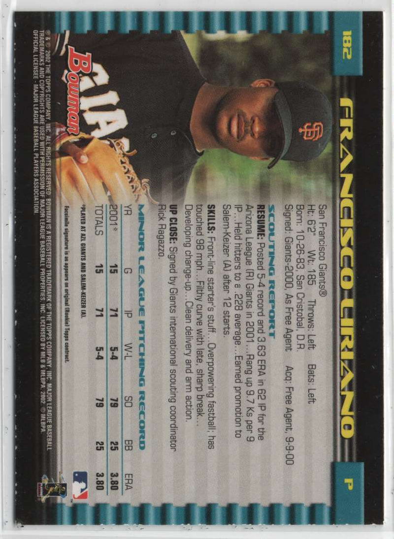 2002 Bowman Francisco Liriano