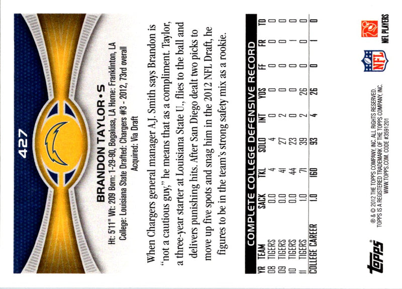 2012 Topps Brandon Taylor