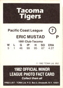 1982 TCMA Tacoma Tigers Eric Mustad