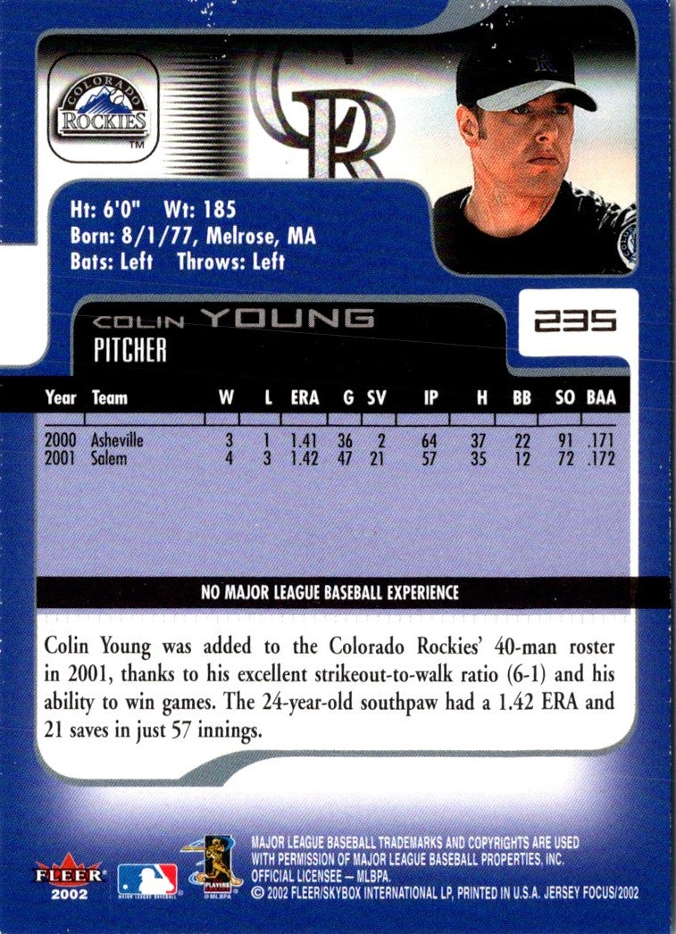 2002 Fleer Focus JE Colin Young