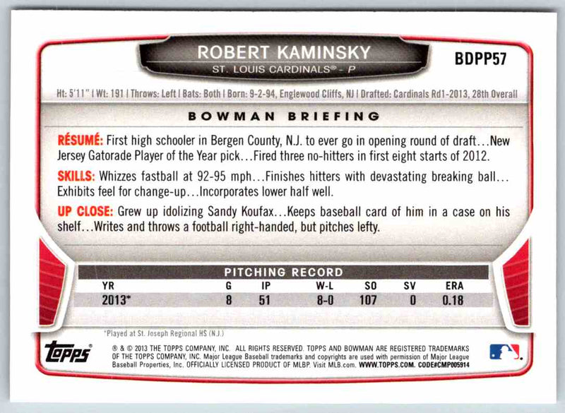 2013 Bowman Robert Kaminsky