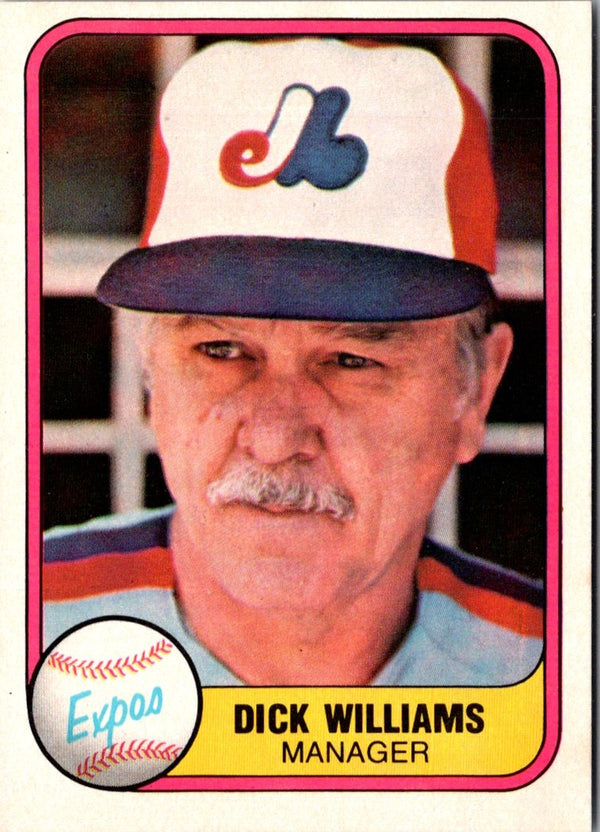 1981 Fleer Dick Williams #149