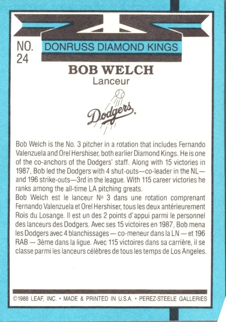 1988 Leaf Bob Welch