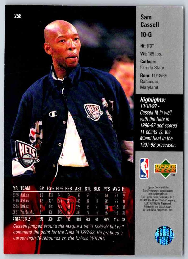 1998 Upper Deck Sam Cassell