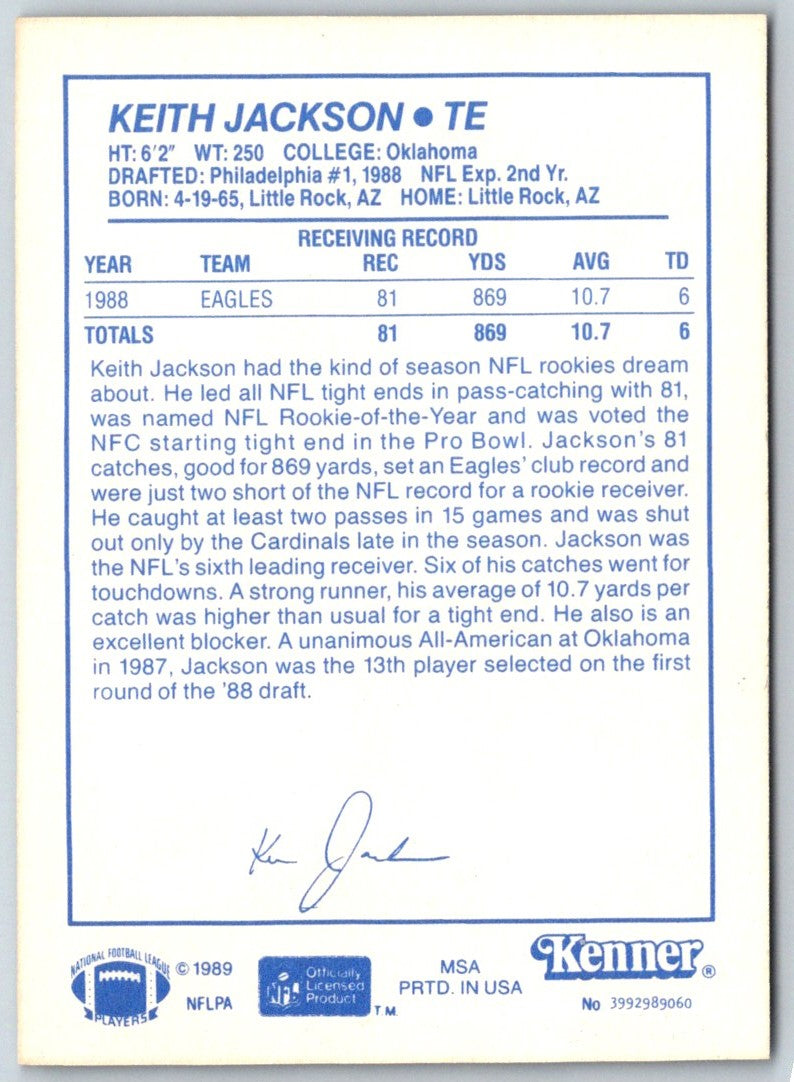 1987 Philadelphia Eagles Police Keith Jackson