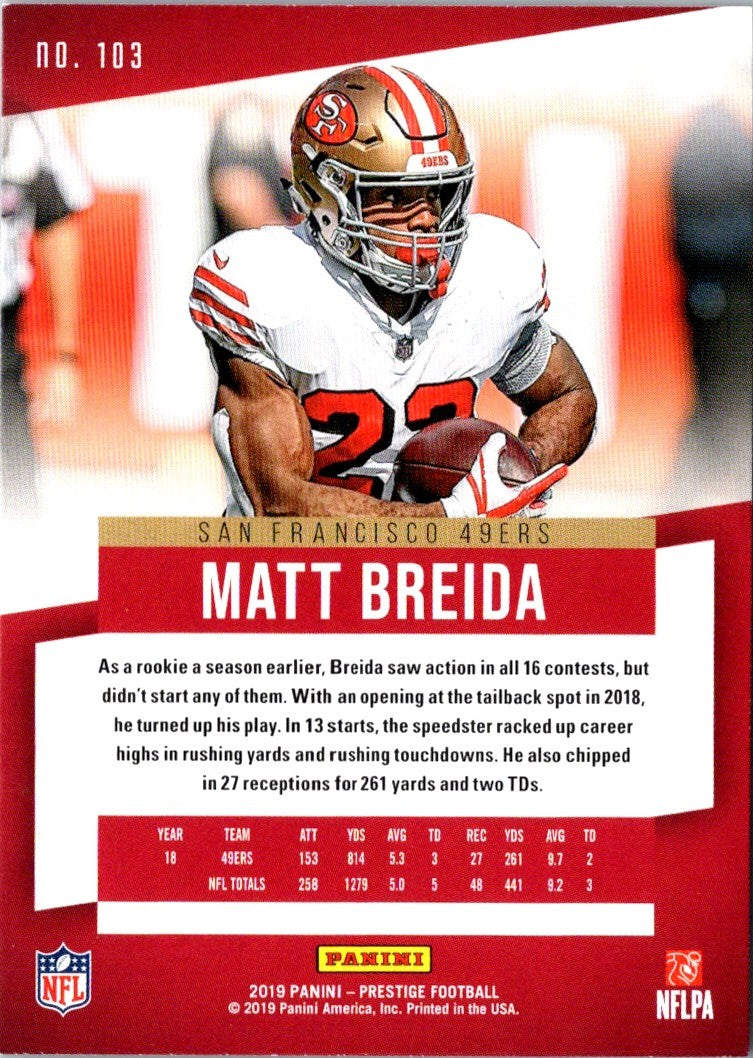 2019 Panini Prestige Matt Breida