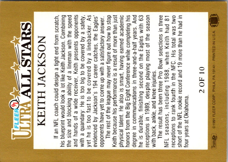1991 Ultra All Stars Keith Jackson