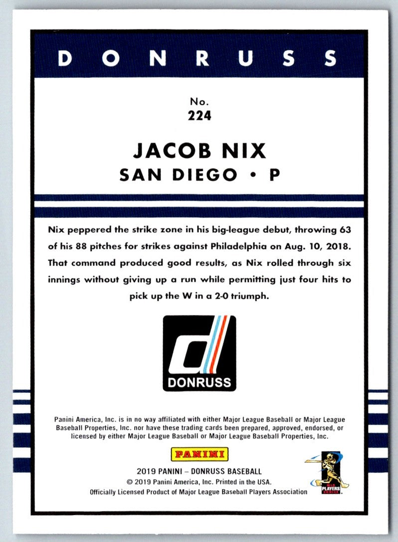 2019 Donruss Jacob Nix