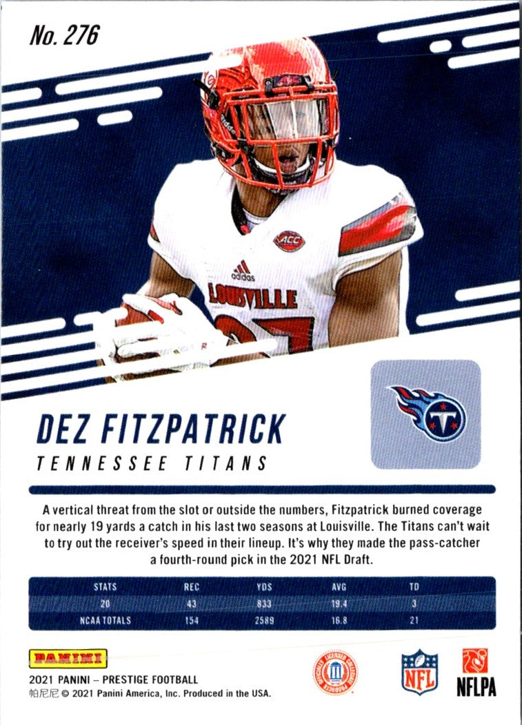 2021 Panini Prestige Dez Fitzpatrick