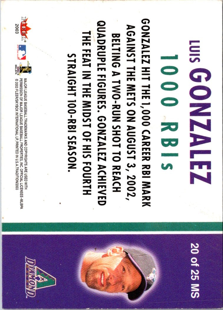 2003 Donruss Signature Luis Gonzalez