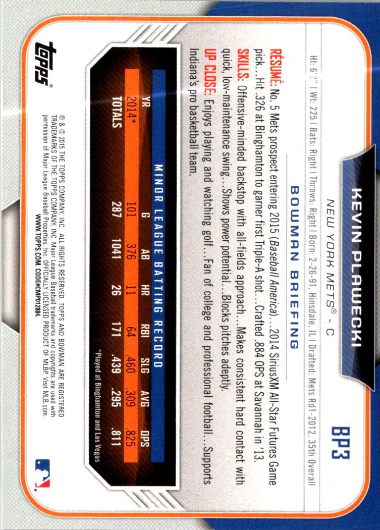 2015 Bowman Prospects Kevin Plawecki