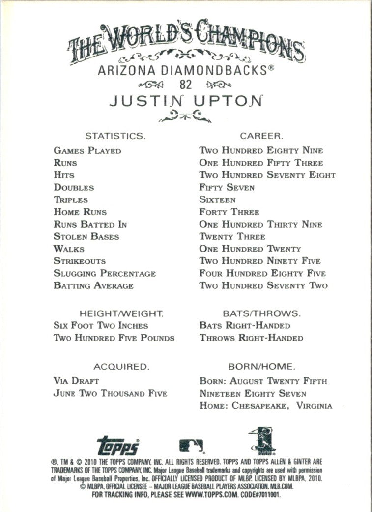 2010 Topps Allen & Ginter Justin Upton