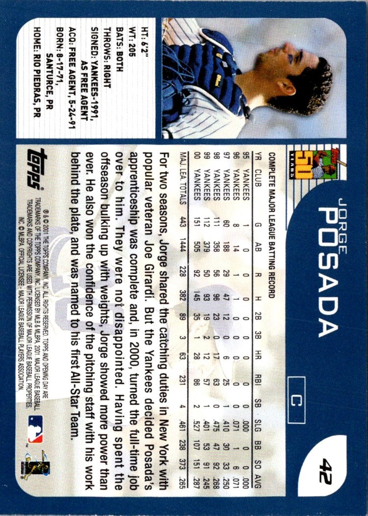 2001 Topps Opening Day Jorge Posada