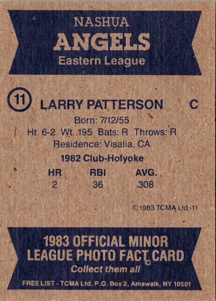 1983 TCMA Nashua Angels Larry Patterson