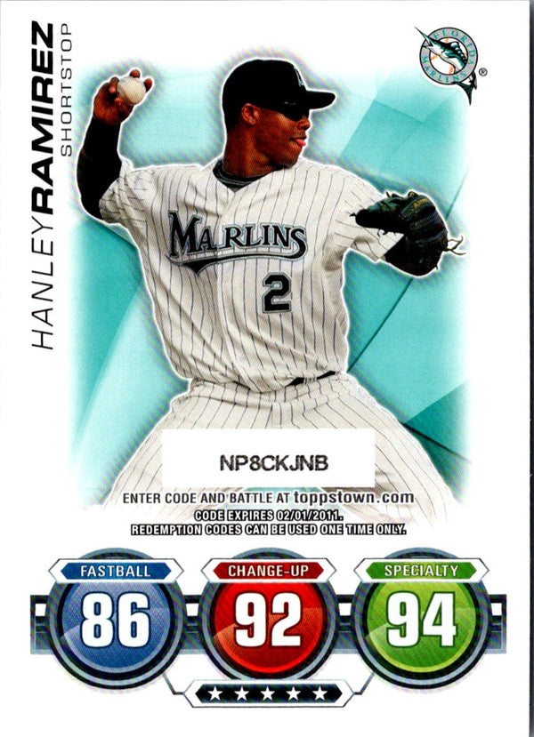 2010 Topps Update Attax Code Cards Hanley Ramirez #NNO