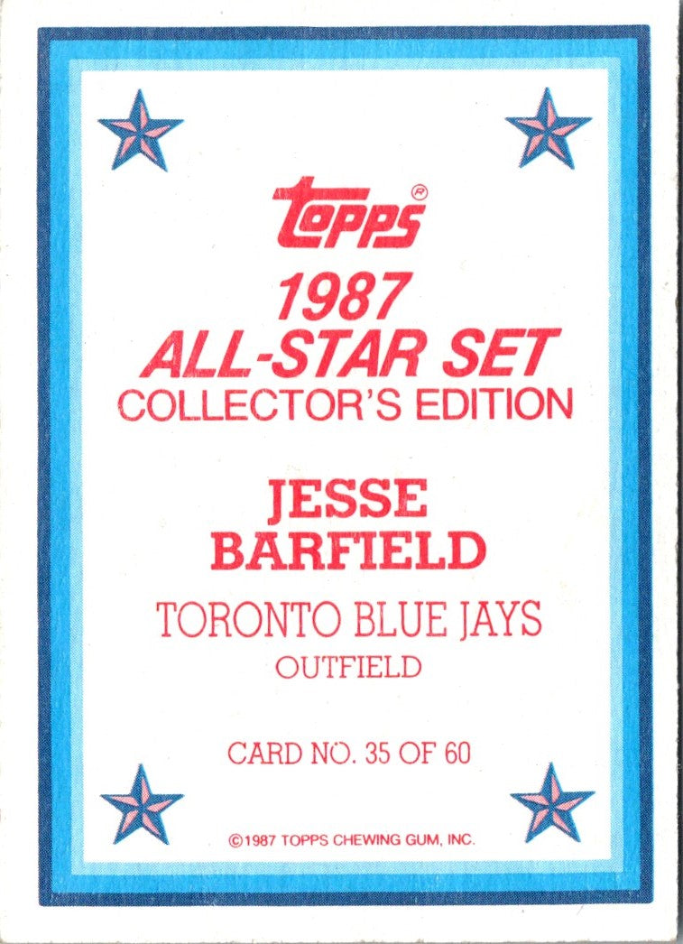 1987 Topps Glossy Send-Ins Jesse Barfield