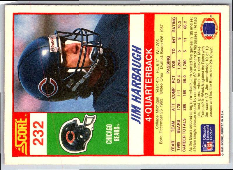 1990 Score Jim Harbaugh