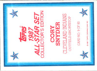1987 Topps Glossy Send-Ins Cory Snyder #9