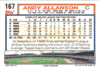 1992 Topps Andy Allanson #167