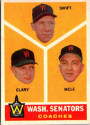 1960 Topps Bob Swift/Ellis Clary/Sam Mele