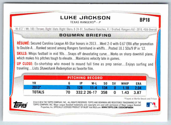 2014 Bowman Luke Jackson #BP18