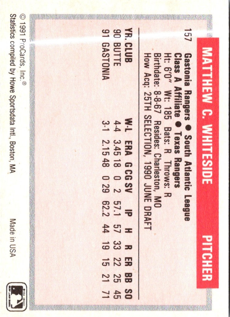 1991 ProCards Matt Whiteside