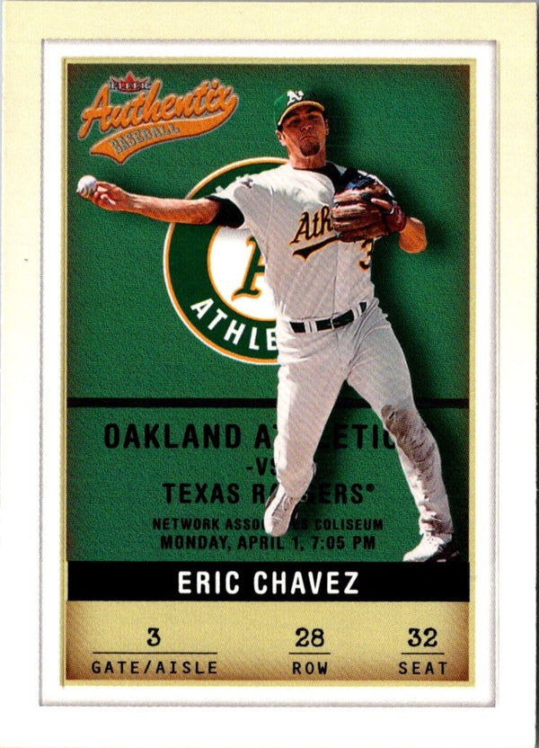 2002 Fleer Authentix Eric Chavez #28