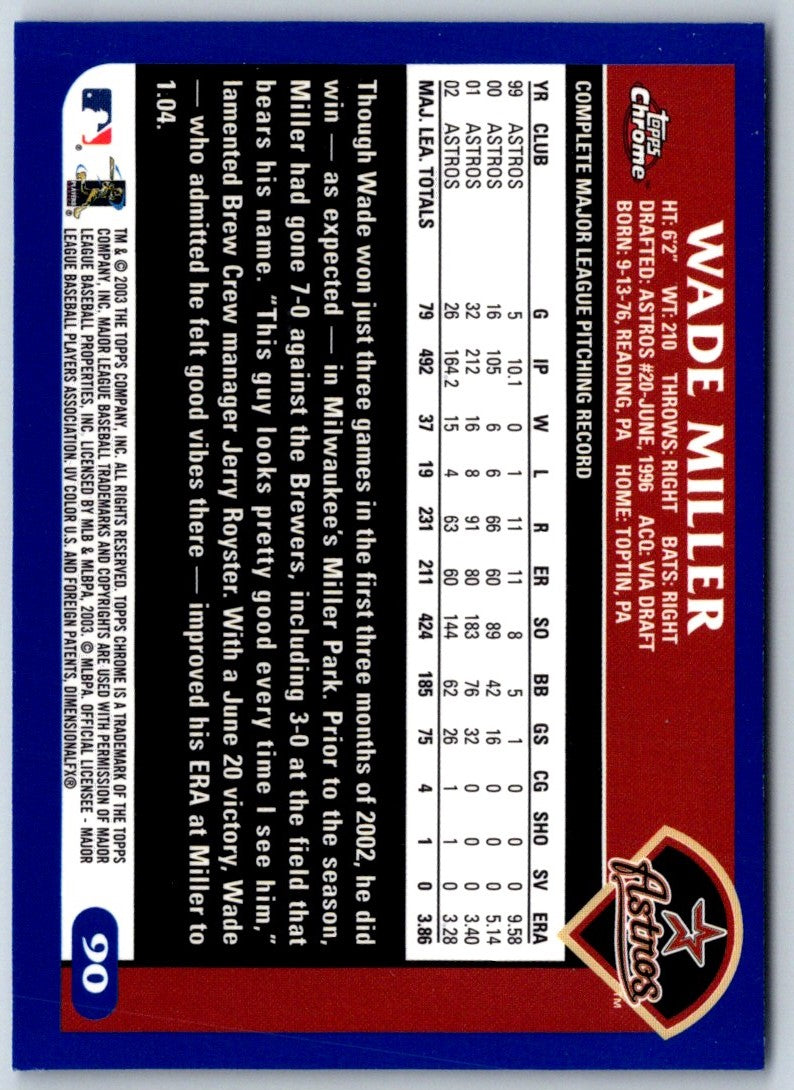 2003 Topps Chrome Wade Miller