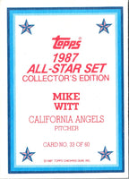 1987 Topps Glossy Send-Ins Mike Witt #33