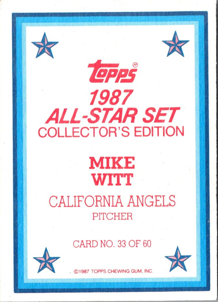 1987 Topps Glossy Send-Ins Mike Witt