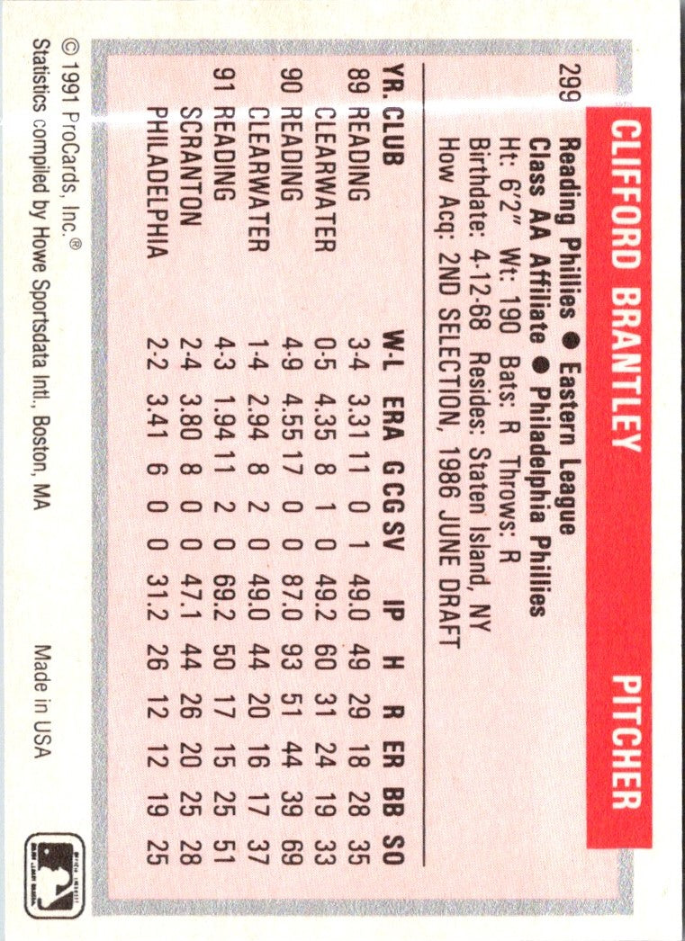 1991 ProCards Cliff Brantley