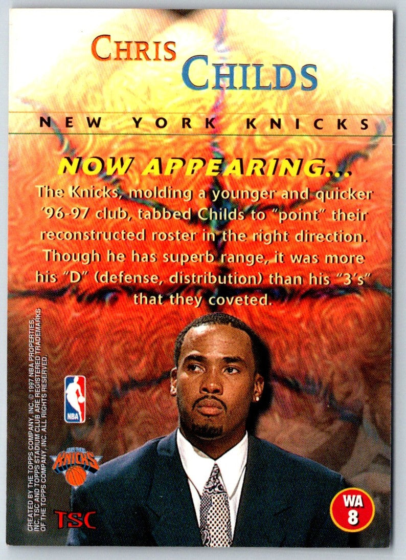 1996 Stadium Club Welcome Addition Chris Childs