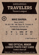 1983 TCMA Arkansas Travelers Mike Barba