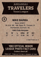 1983 TCMA Arkansas Travelers Mike Barba #6