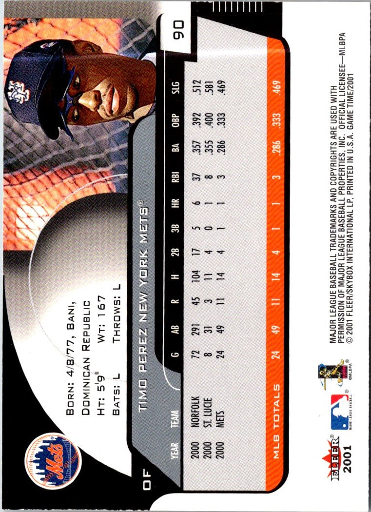 2001 Fleer Game Time Timo Perez