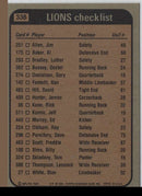 1981 Topps Team Checklists Billy Sims/Freddie Scott/Jim Allen/James Hunter/Al Baker