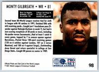 1991 Proset World League Monty Gilbreath #98