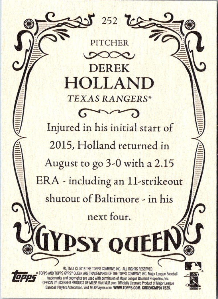 2016 Topps Gypsy Queen Derek Holland