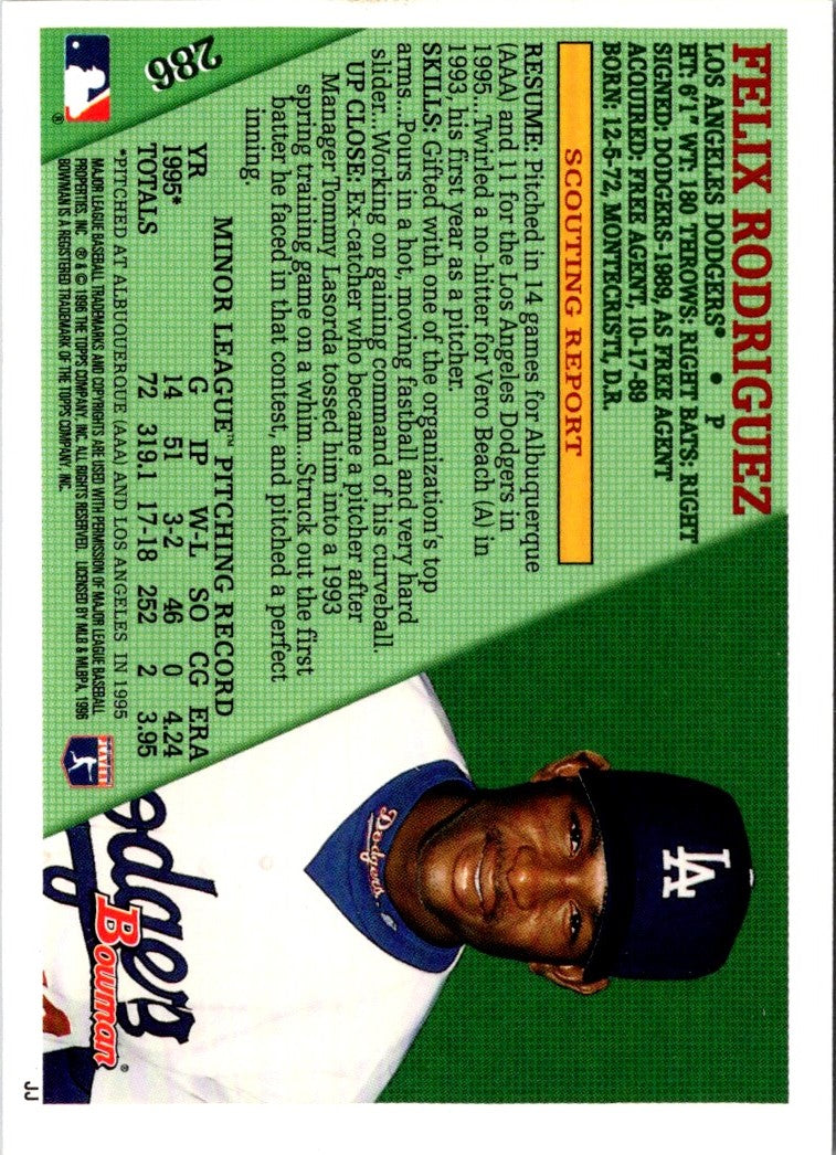 1996 Bowman Felix Rodriguez