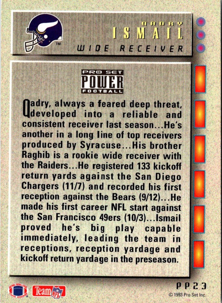 1993 Pro Set Power Update Prospects Qadry Ismail