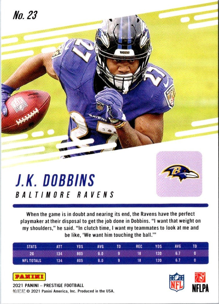 2021 Panini Prestige J.K. Dobbins