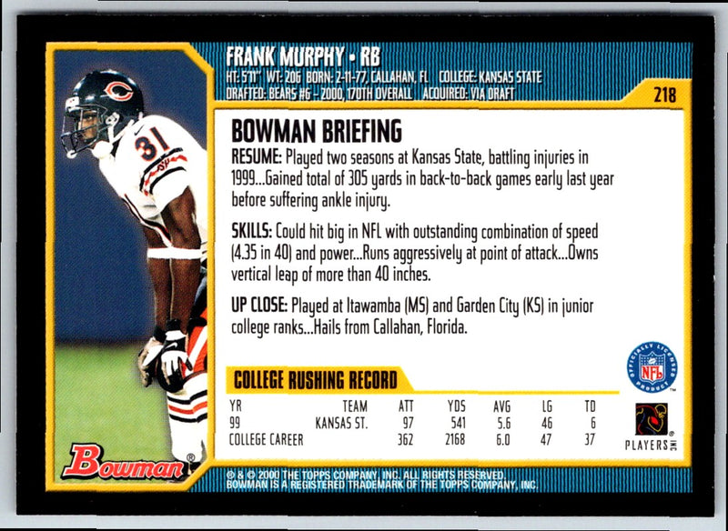 2000 Bowman Frank Murphy