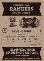 1983 TCMA Burlington Rangers Dave Hopkins #5