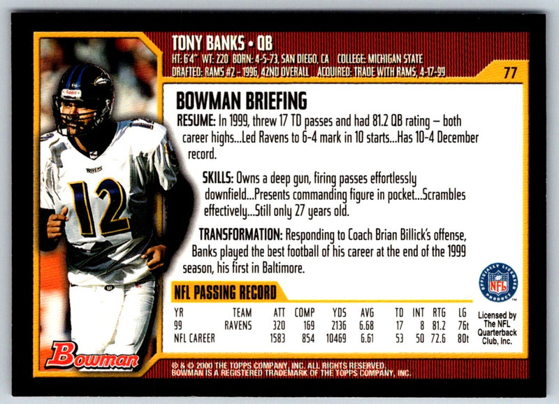2000 Bowman Tony Banks
