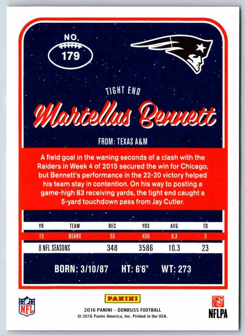 2016 Donruss Martellus Bennett