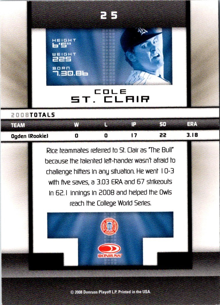 2008 Donruss Elite Extra Edition Cole St. Clair